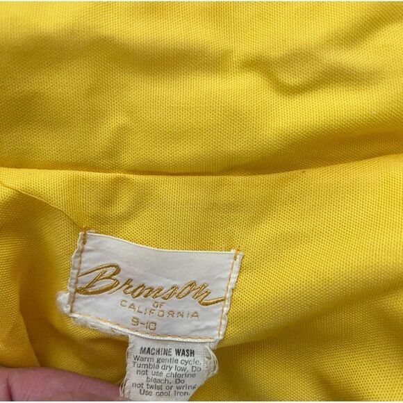 Bronson Of California Yellow 70s  Dagger Collar Open Front Belted Blouse Sz 9/10 - Picture 10 of 10